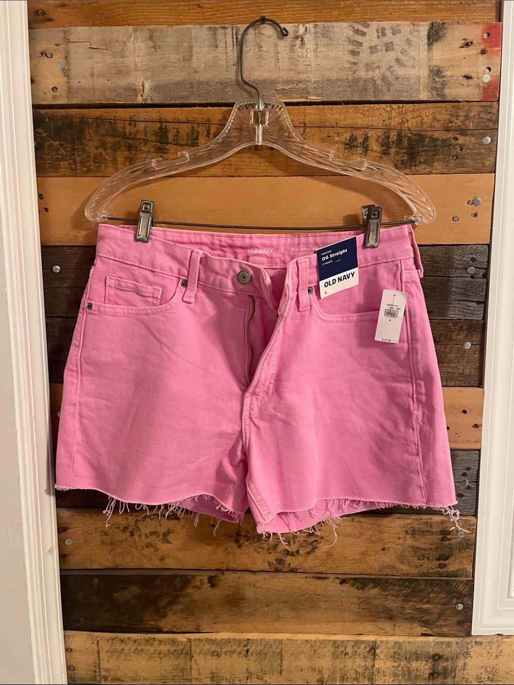 Old Navy Bright Pink Denim Cutoff Shorts